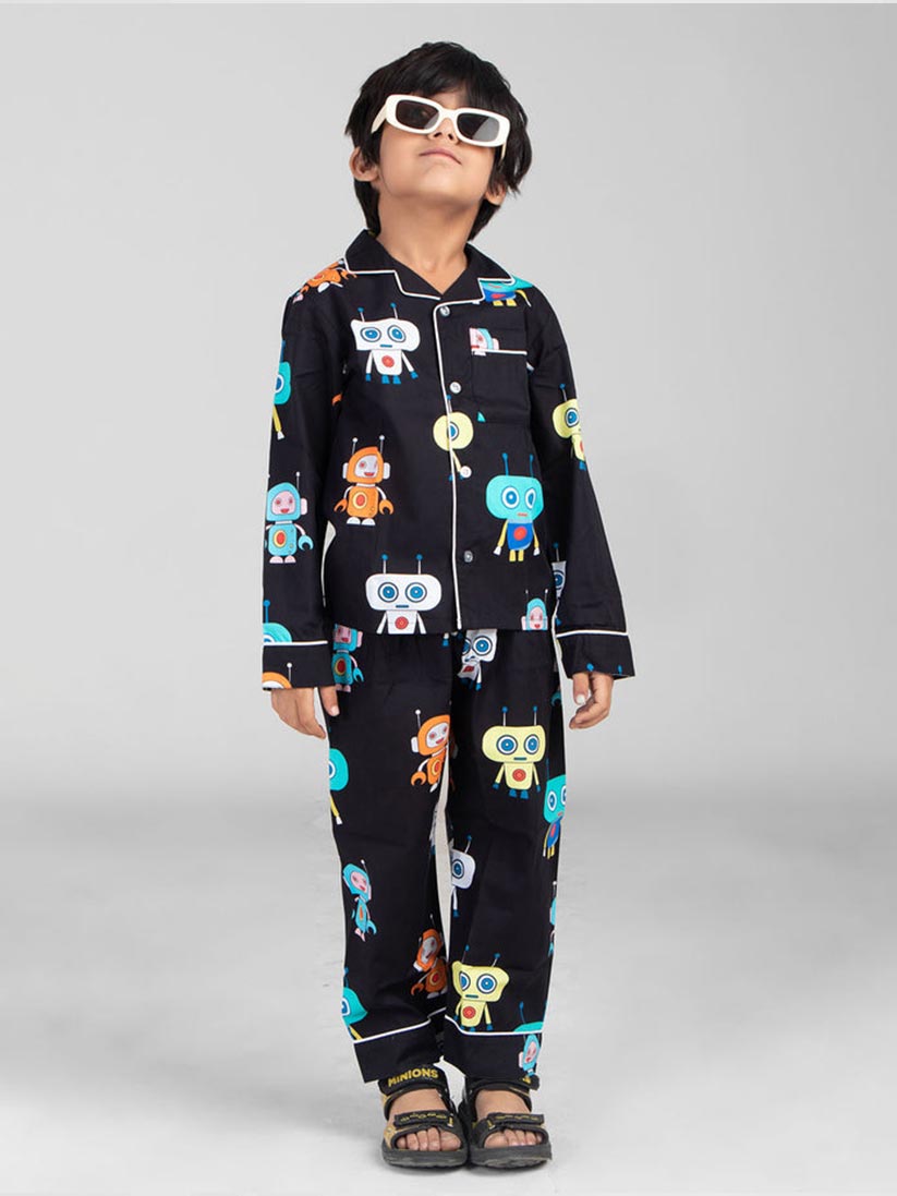 Play Robot Printed Night Suit Set