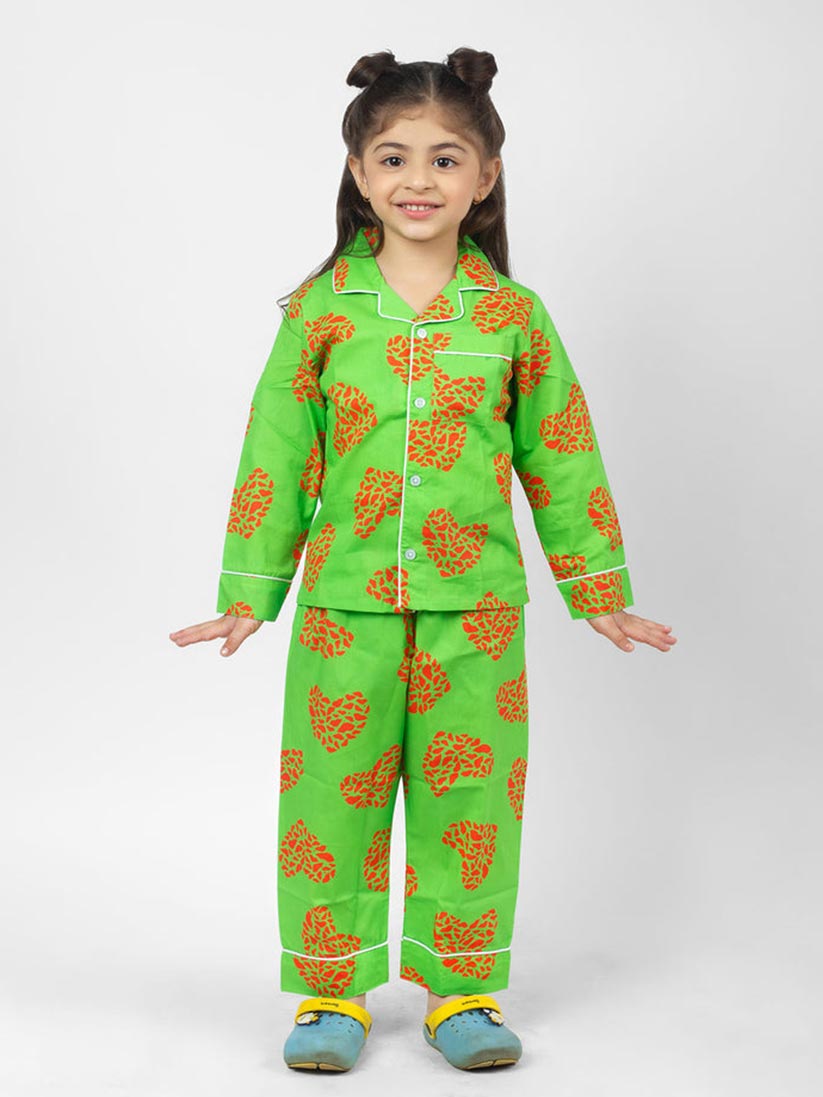 Love Art Printed Girls Nightsuit Set